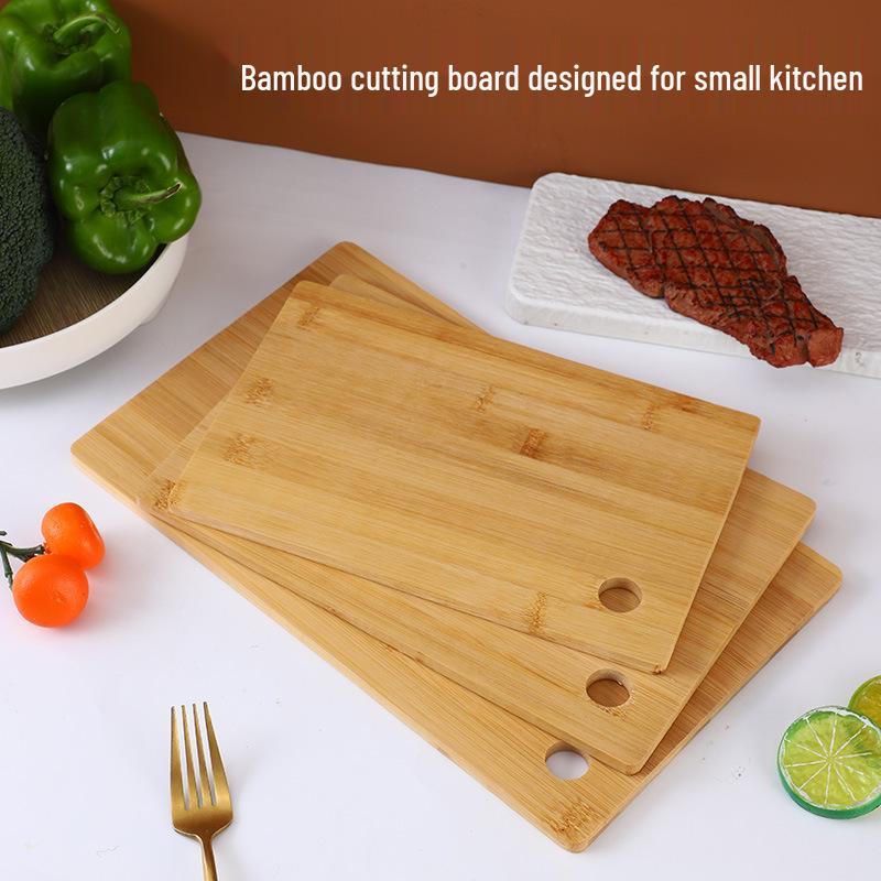 Huawei Portable Bamboo Cutting Board with Round Hole Hook - No Paint or Wax. Ideal for Kitchen and Fruit Preparation.