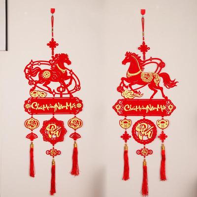 2026 Chinesisches Mondneujahr Ornament Jahr des Pferdes Filz Vietnamesischer Papierschnitt Dekorative Sammlerstücke Heimdekorationen