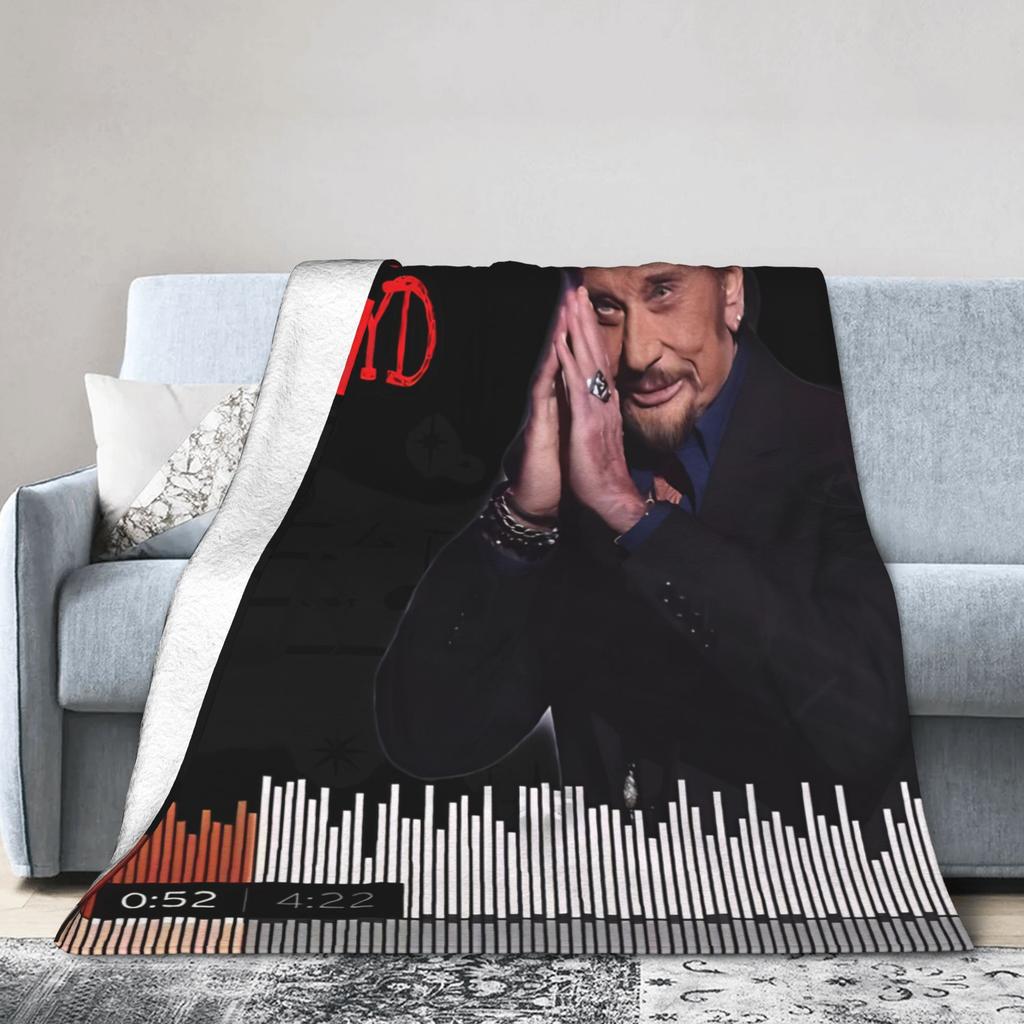 Johnny Hallyday Plush Blankets Children Flannel Throw Blanket For Bedroom Warm Soft Quality Bedspread Gift Idea