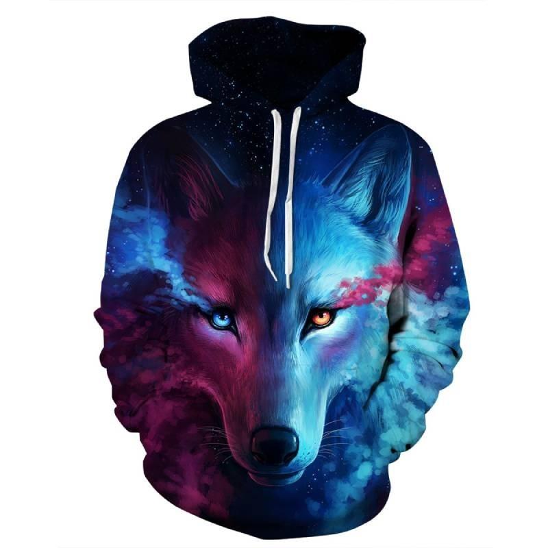 Vibrant Skull Print Digital Pullover Hoodie For Men Comfortable Loose Fit