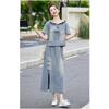 Fashion Embroidery Denim Skirt Set Women Summer Hooded Two Piece Outfit Chinese Style Vintage Youthful