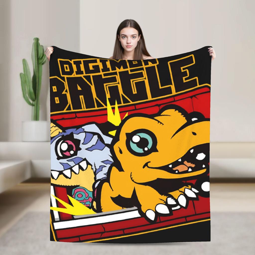 digimon adventure gatomon Flannel Blankets  Warm Soft Bedding Throws for Living Room Picnic Fluffy Bedspread Sofa Bed Cover