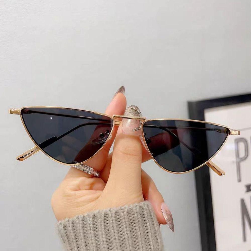 Retro Triangle Sun Glasses UV400 Anti-UV Glasses Catwalk Cat Eye Sunglasses  Hip-hop