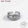 925 Sterling Silver Rings for Women Vintage Wedding Trendy Jewelry Large Adjustable Antique Rings Anillos