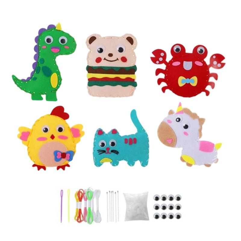 Childrens Nonwoven Fabric Sewing Craft Set Safe Cotton Educational Toy For Creative Bag Design And Motor Skills