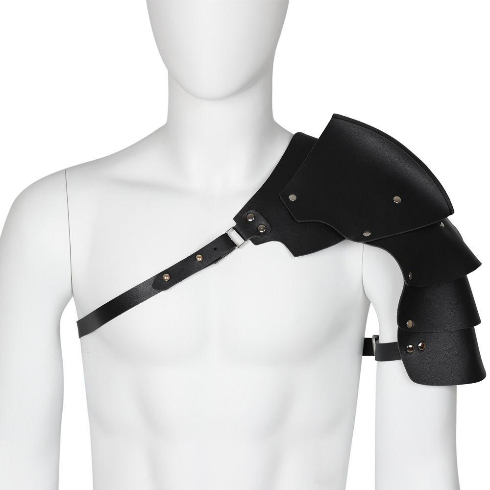 Plášť Kožený Postroj Dvojitý Ramenní PU Ramenní Zbroj Chránič Ramene Postroj Pirátské Cosplay