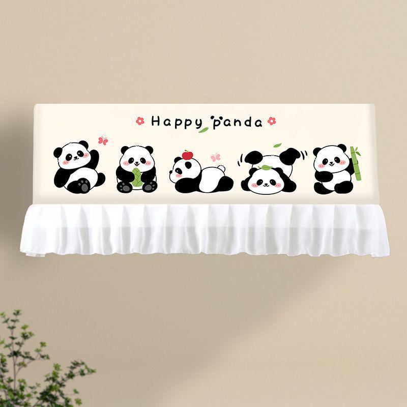 Air Conditioner Wind Deflector: Prevents Direct Blowing with Cute Print, Fits Hanging Units, Fully Enclosed Dust Cover Included.