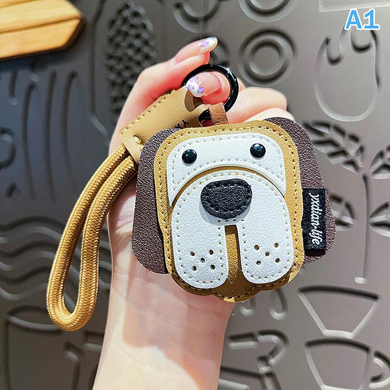 

Unisex Bag Pendants Creative Leather Cartoon Puppy Cute Bag Accessories Multifunctional Keychains Student Schoolbag Pendant
