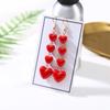 Red Heart Long Tassel Earrings Sweet Drop Dangle Earrings Party Jewelry Fashion Piercing Earrings Comfortable to Wear