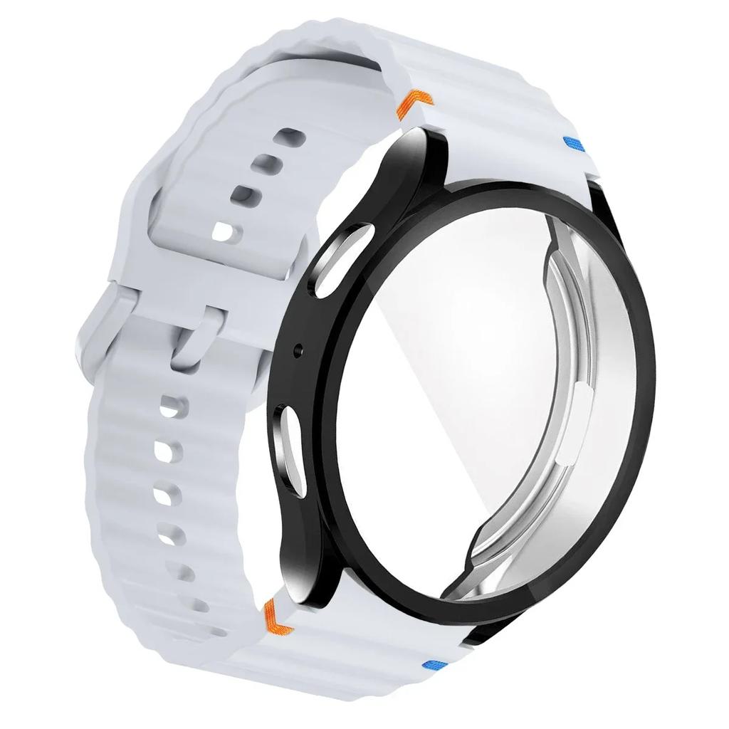 TPU Case+Strap Sports Strap for Samsung Galaxy 7 6 4 5 40mm 44MM Original Silicone Bracelet Soft TPU Case Glass Protective Cover
