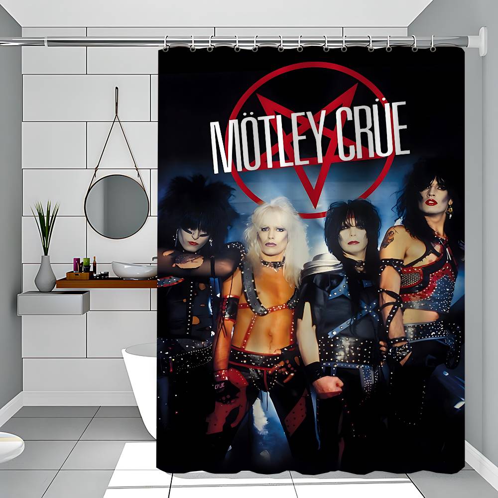 Popular Band M-Motley Crues Simple Shower Curtain Bathroom Shower Curtain Easy To Clean And Scrub Polyester Waterproof Opaque