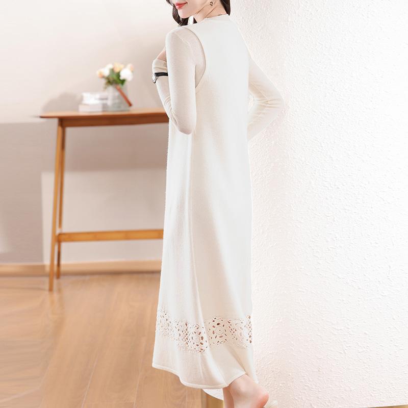 Women's Cashmere Dress Qinghe Cashmere 30% Cashmere 70% Wool Autumn and Winter Cashmere Skirt Soft and Warm