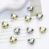 Metal Beads Big Heart Pendant 3D Heart Charm for Jewelry Making Charm DIY Gifts Bracelets Necklace Heart Bead with Hole