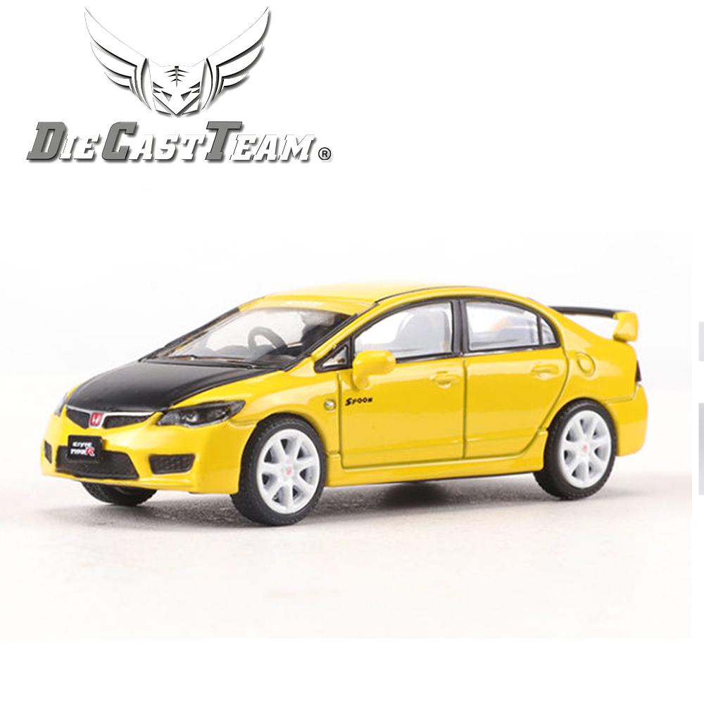 DCT 1/64 FD2 Model 8th Generation Honda Civic Type R Car Alloy Motor Vehicle Diecast Metal Model Kids Xmas Gift Toys for Boys