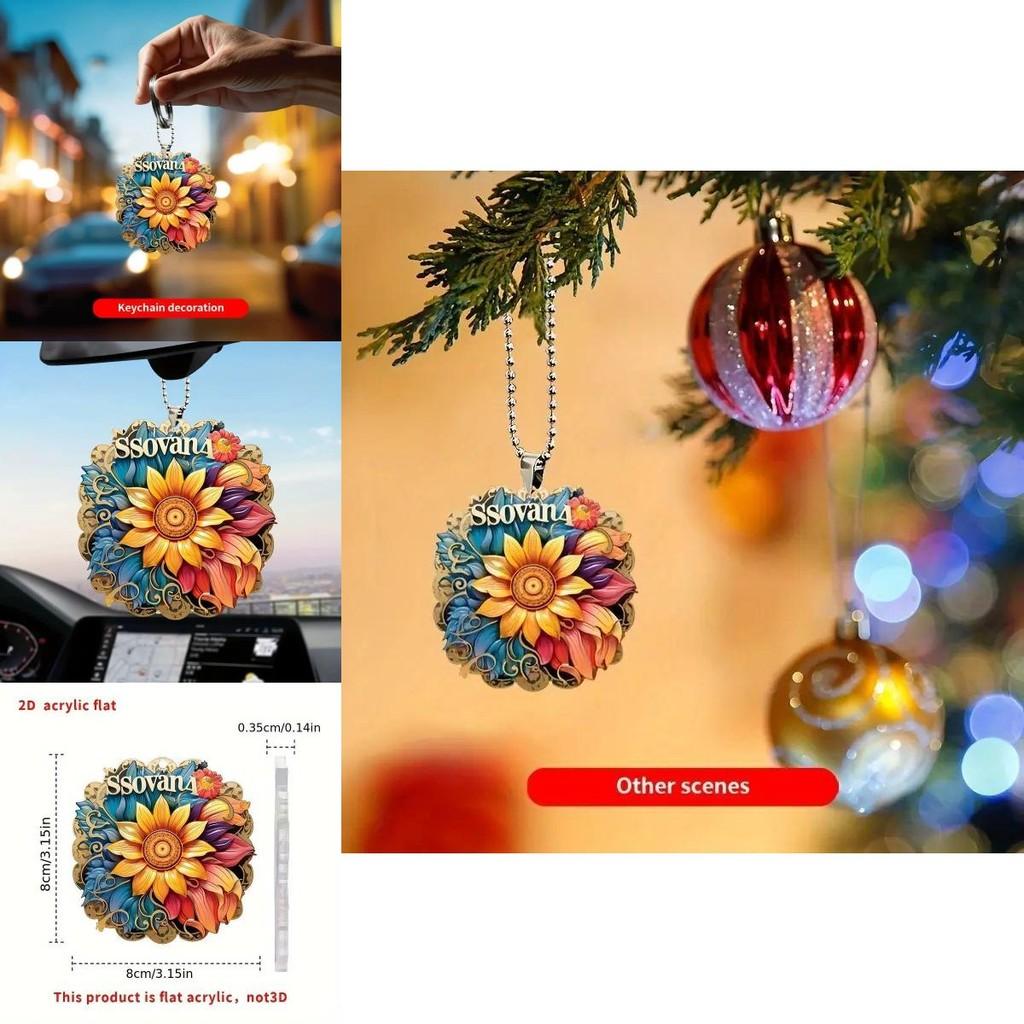 Fashionable Acrylic Sunflower Hanging Pendant For Upscale Automobile Decoration