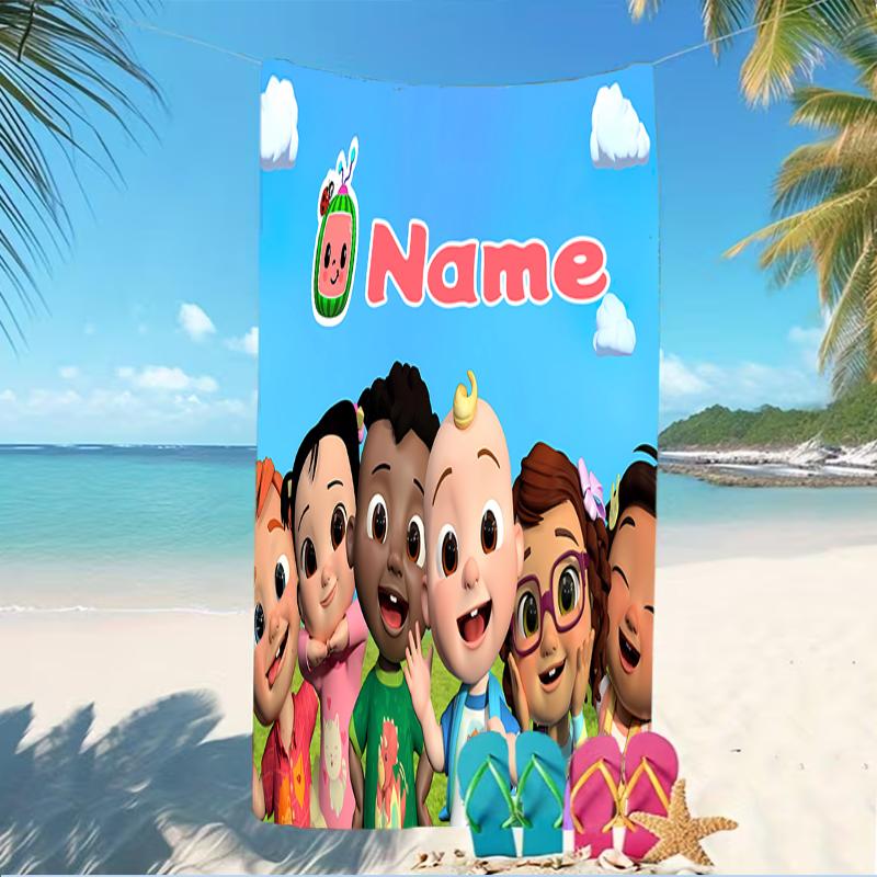 Customizable Personalized Beach Towels CoComelon - Dance Party Themed designs.Suitable for the Beach, Yoga, Sports;ideal As Beach Accessories