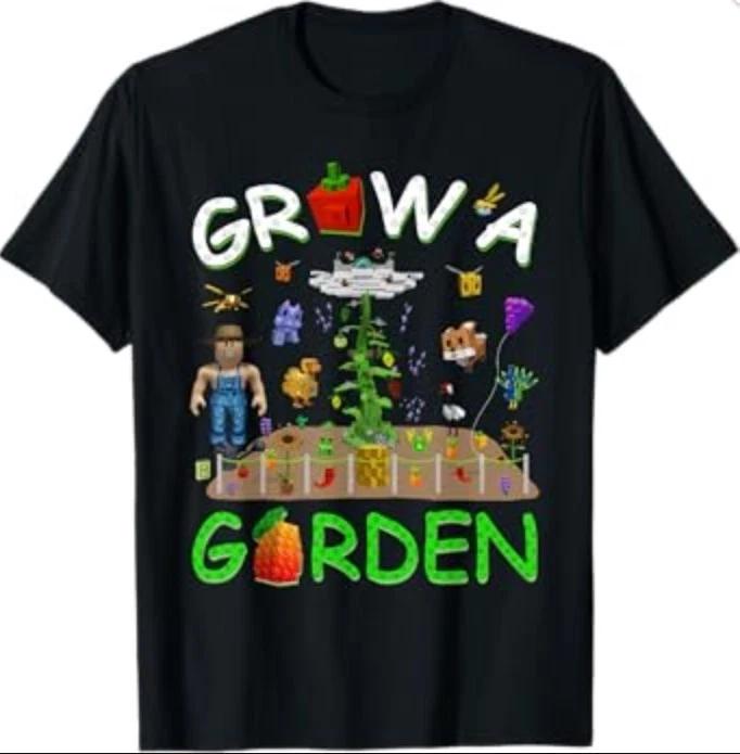 Grow a Garden Game Merch Design T-Shirt XL