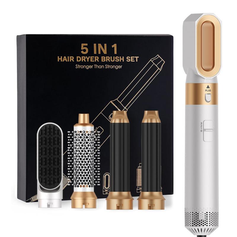 Set Spazzola ad Aria Calda Intercambiabile 5 in 1, Asciugacapelli Multi-Funzione Professionale, Arricciacapelli, Piastra, Styler ad Aria Calda da 1000W per Tutte le Acconciature