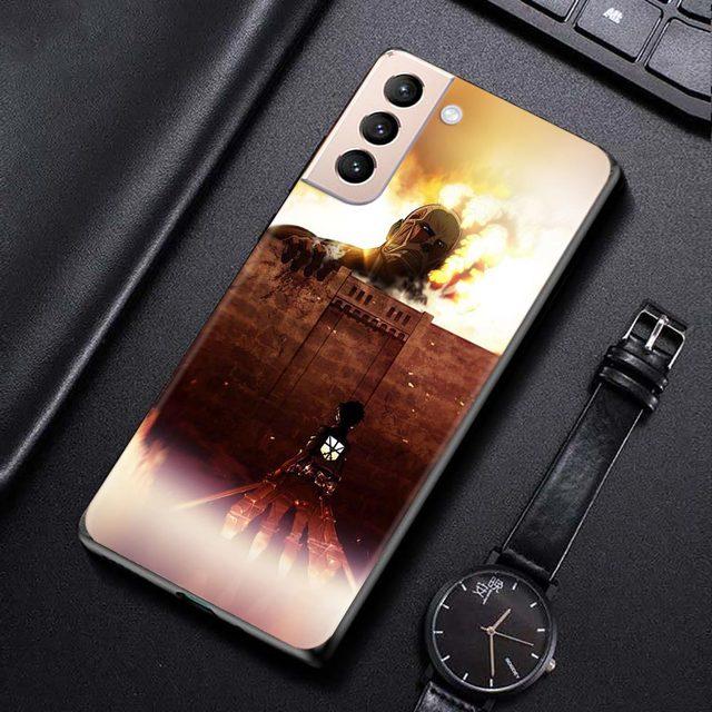 Husa pentru Samsung Galaxy S21 S20 Ultra S10 Plus Lite S21 S20 Fe 5g S10e S9 S8 S7 Edge Shell Fundas Attack On Titan Anime