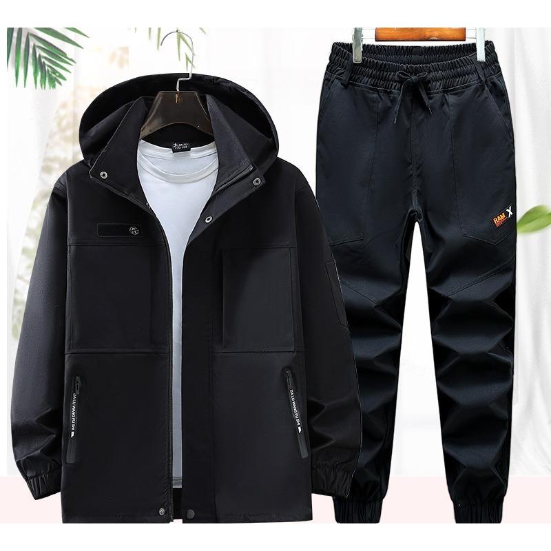Men's Spring  Autumn Jacket Suit - Windproof Outdoor Mountaineering Outfit with Leisure Sports  Labor Insurance Work Clothes