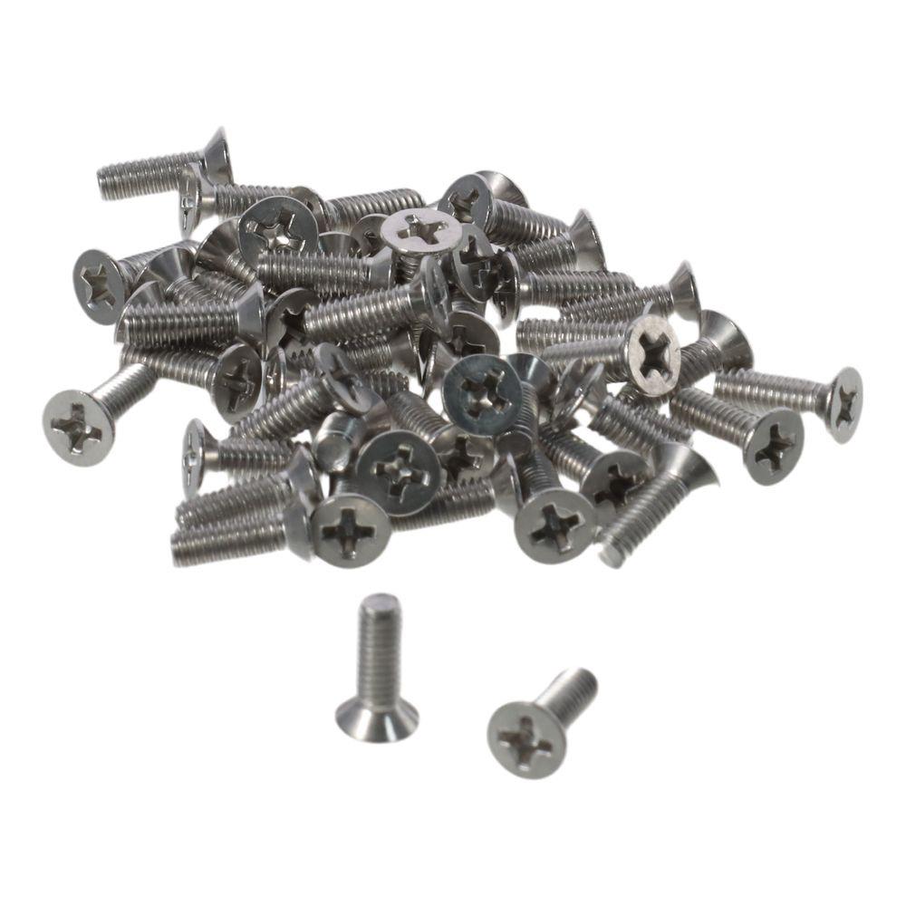 50pcs Durable 304 Stainless Steel Phillips Drive Screws Silver M4 Machine Screws Bolt Screw Pull Handles