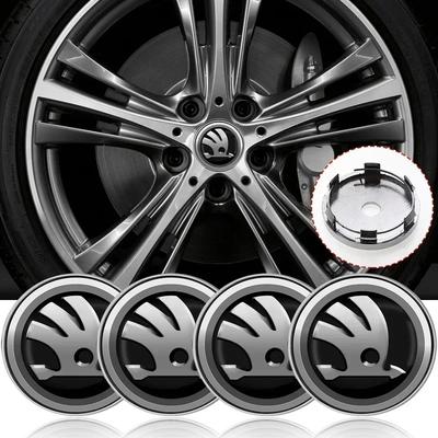 4pcs 56mm+60mm Car Wheel Center Hub Cap Rim Cover Emblem Stickers For Octavia Fabia Kamiq Kapoq Kodiaq Rapid SCALA Superb