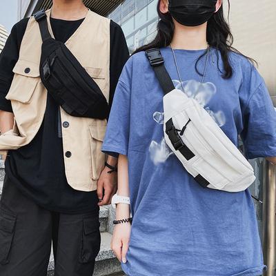 2025 Nova Bolsa de Peito Masculina e Feminina Bolsa Transversal de Lona Retrô Estilo Ferramental Harajuku Bolsa de Peito de Grande Capacidade para Lazer e Esportes Bolsa de Ombro