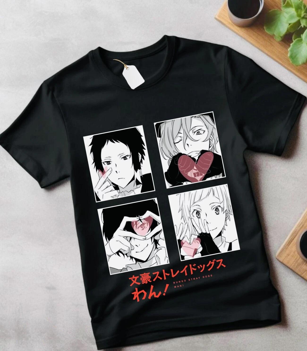 Футболка Bungou Stray Dogs, Накадзима Ацуси, Дадзай Осаму, Накахара подарок любви M