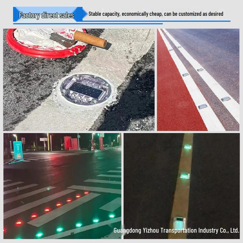 Double-Sided Solar Aluminum Road Stud Light - Reflective Highway Marker for Safety & Guidance
