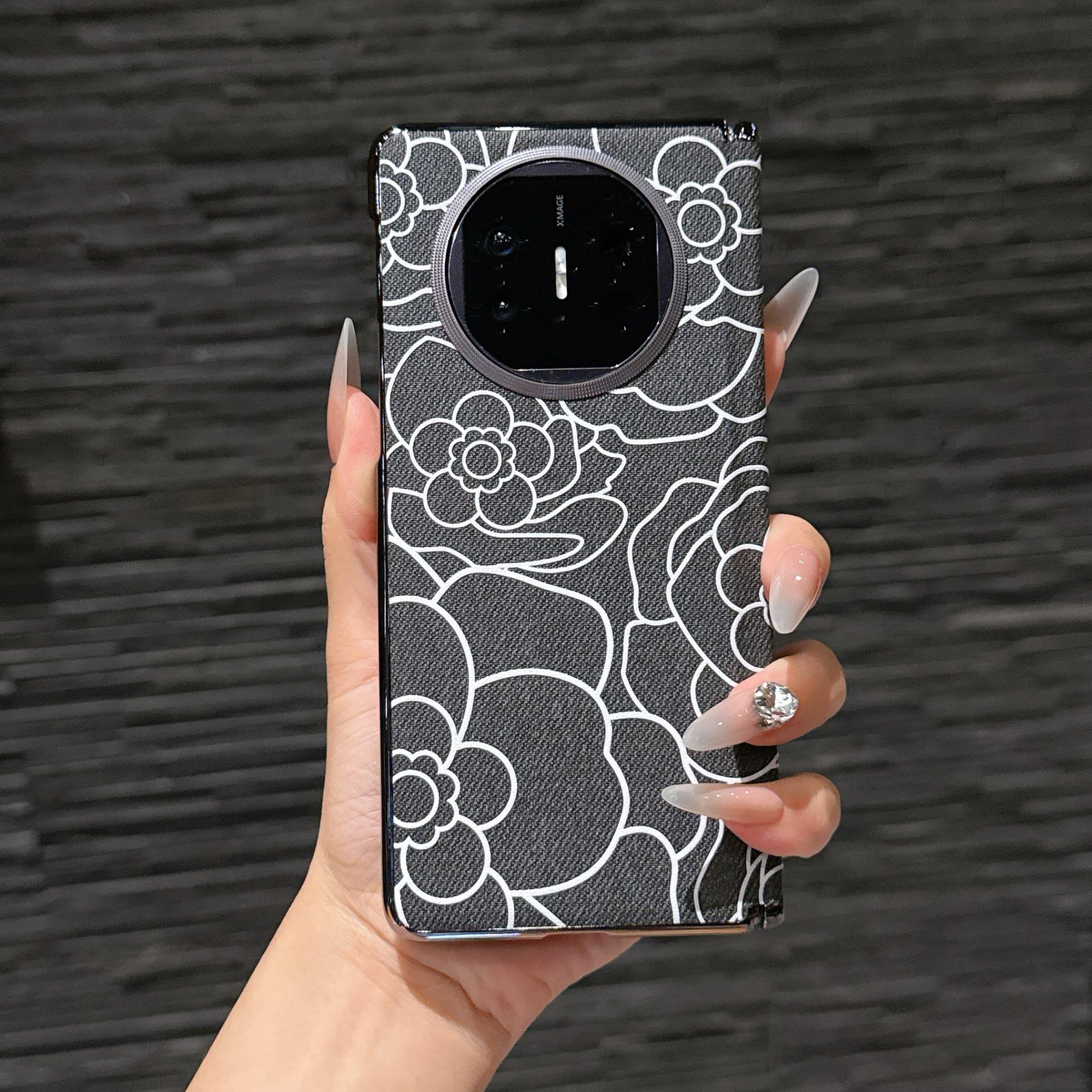 

Huawei Mate X6 Embossed Mountain Denim Magnetic Folding Phone Case Huawei Mate X6