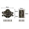 6pcs/set Cabinet Hinge Bronze Wooden Box Latch Hasp Hardware With Screws