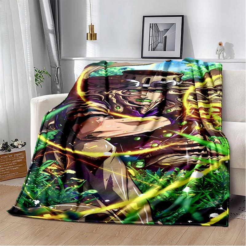 3D Cartoon Jojo's Bizarre Adventure Anime Blanket,Soft Throw Blanket for Home Bedroom Bed Sofa Travel Picnic Office Cover Kids