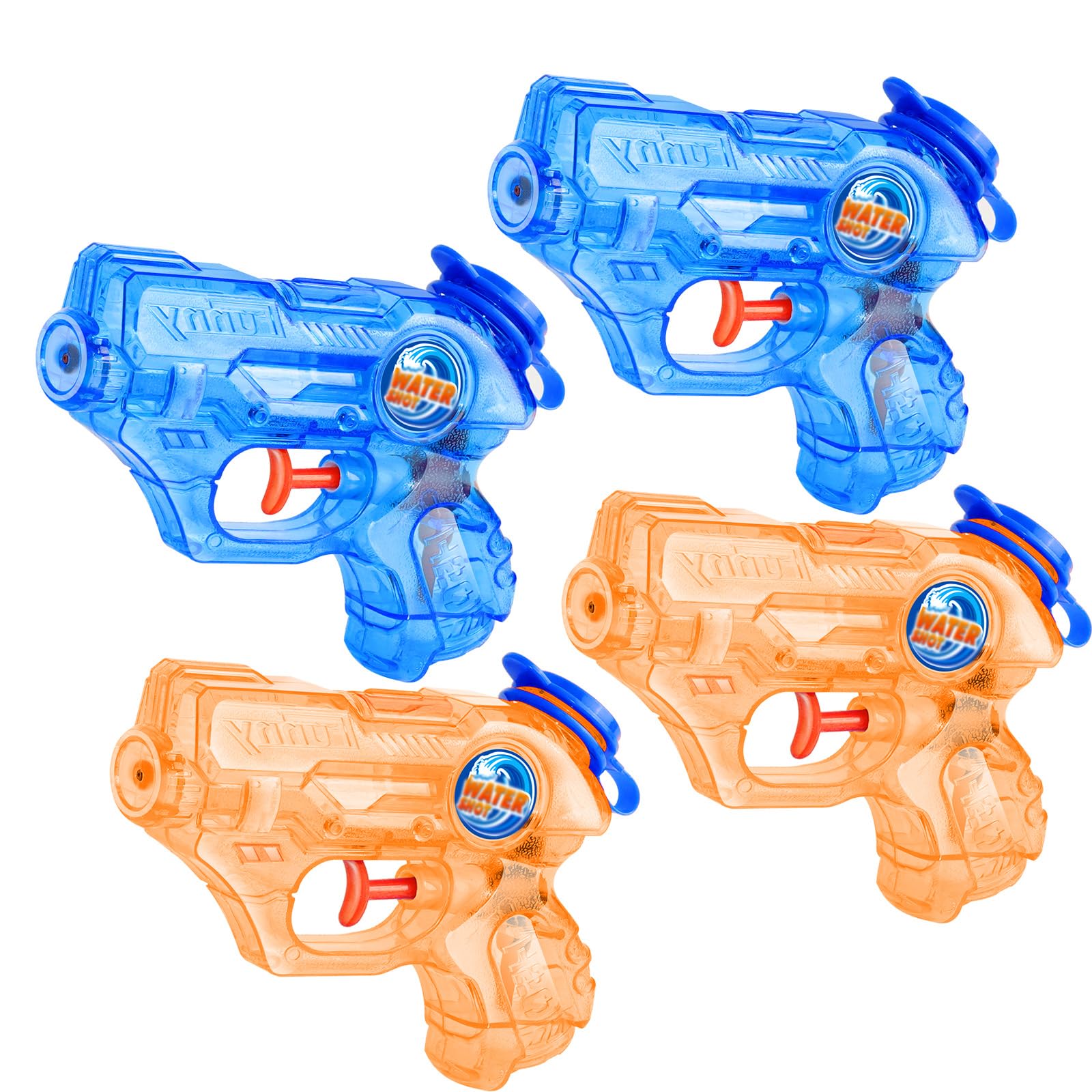 

Set of 4 Mini Water Guns for Kids, 7m Distance, 5-7m Range. Perfect for Summer Pools, Beaches, Water Play, Baths, and Parties. Water Guns for Kids
