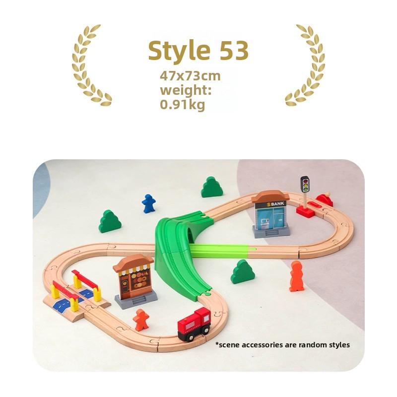 All Kinds of Wooden Track Set Wooden Railway Train Tracks Compatible with All Brands Wood Tracks Train Toys for Kids Gifts