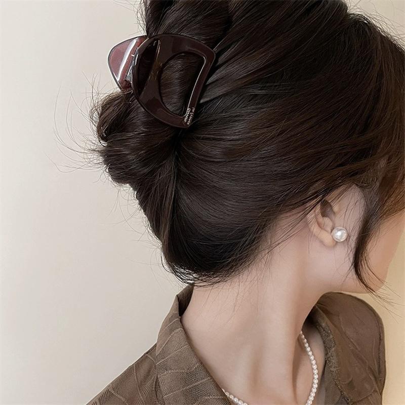 

Ретро геометрическая полая заколка для волос коготь утолщенная уксусная кислота акула заколка аксессуары для волос для женщин девочек кофейный