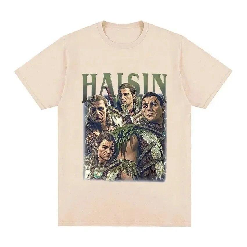 Retro Astarion Halsin Baldurs Gate 3 Unisex Women Print Tee Cotton T Shirt Short Sleeve Tshirt Fashion Oversized T-shirts Clothes