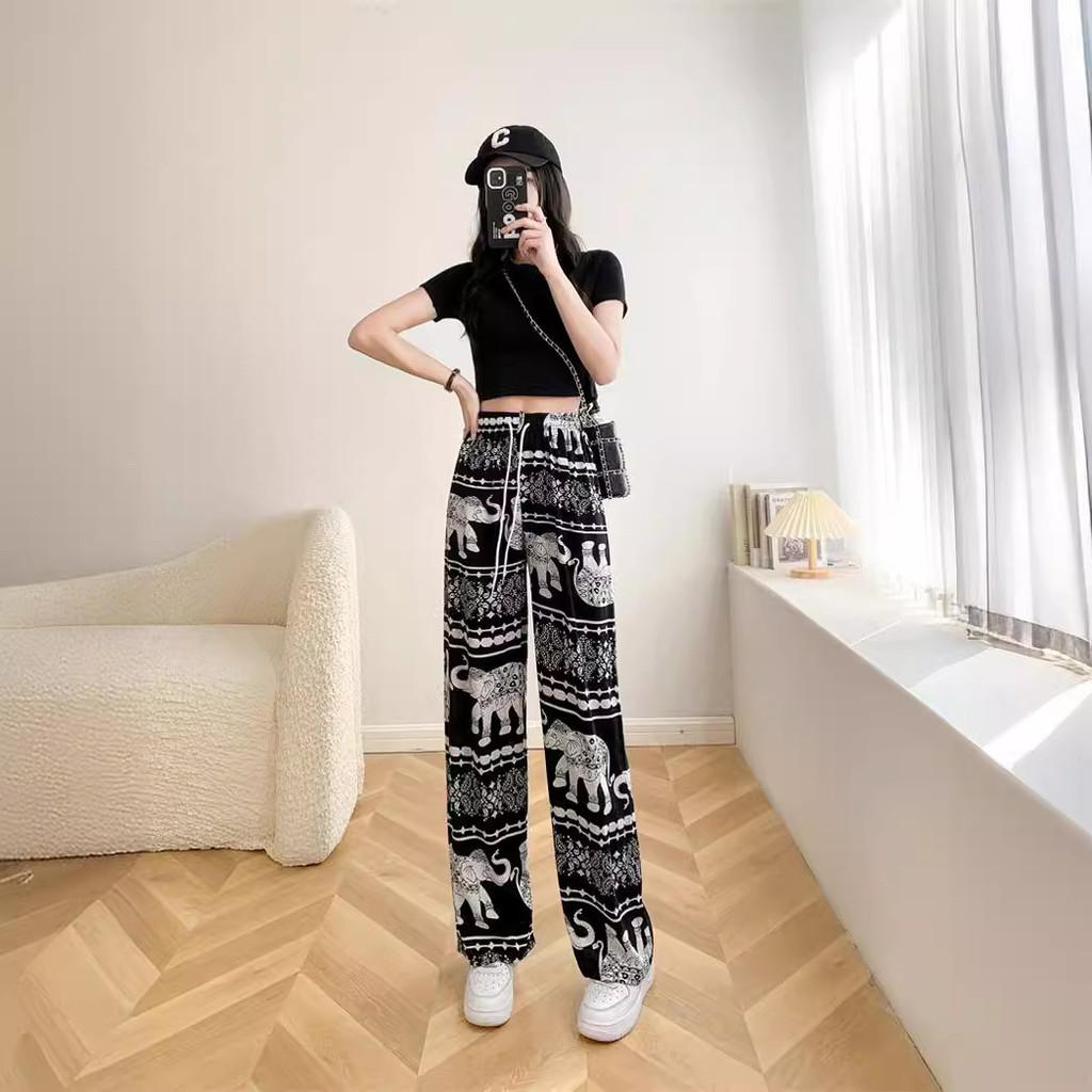 Elephant Yoga Pants With High Waist And Wide Legs For Summer Casual Wear