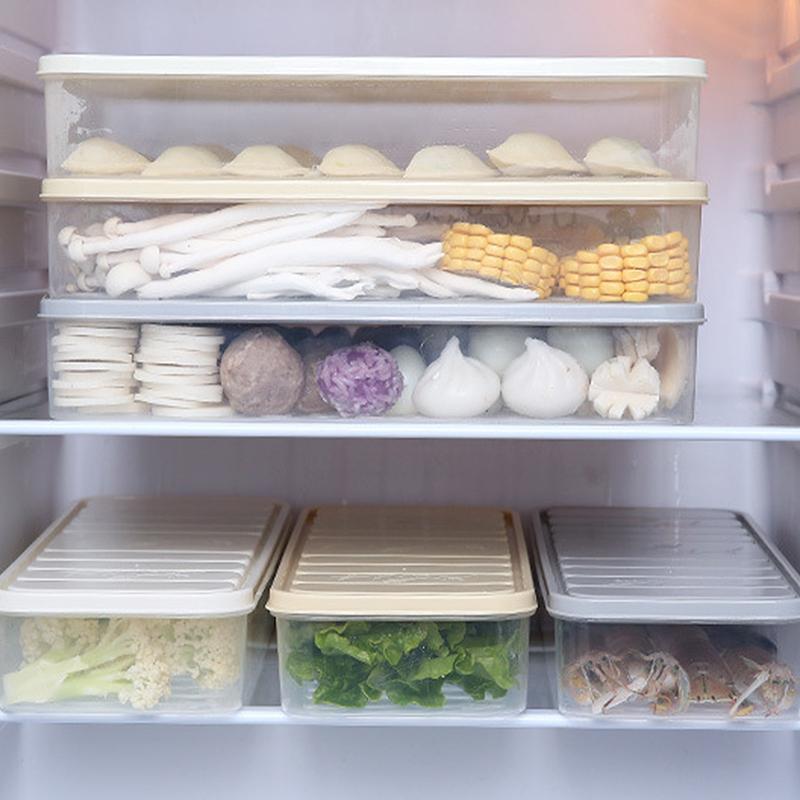 Boîte de conservation de la viande congelée avec couvercle, cloison de réfrigérateur, boîte de finition, boîte de rangement pour réfrigérateur, organisateur