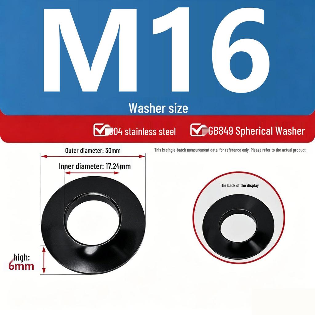 304 Stainless Steel Conical, Spherical, and Concave Convex Washers (M6, M8, M10, M12)
