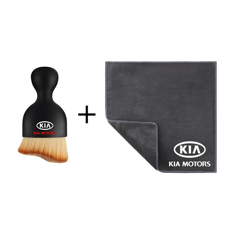 

Car Interior Cleaning Soft Brush With Car Wash Towel Microfiber Cleaning Rag Cloth For KIA Rio Ceed Sportage Cerato Soul Sorento