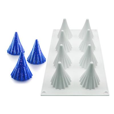 1 Pieza8 moldes de silicona para mousse de árbol de Navidad, molde para decoración de pasteles de Navidad, molde para velas, herramienta para hornear