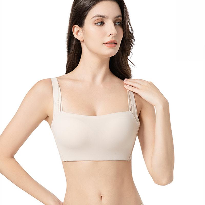 Smidig och Sömlös BH för Kvinnor På Sommaren Tunn och Stora Storlekar för Kvinnor Samlad Anti-Hängande BH Utan Stålringar