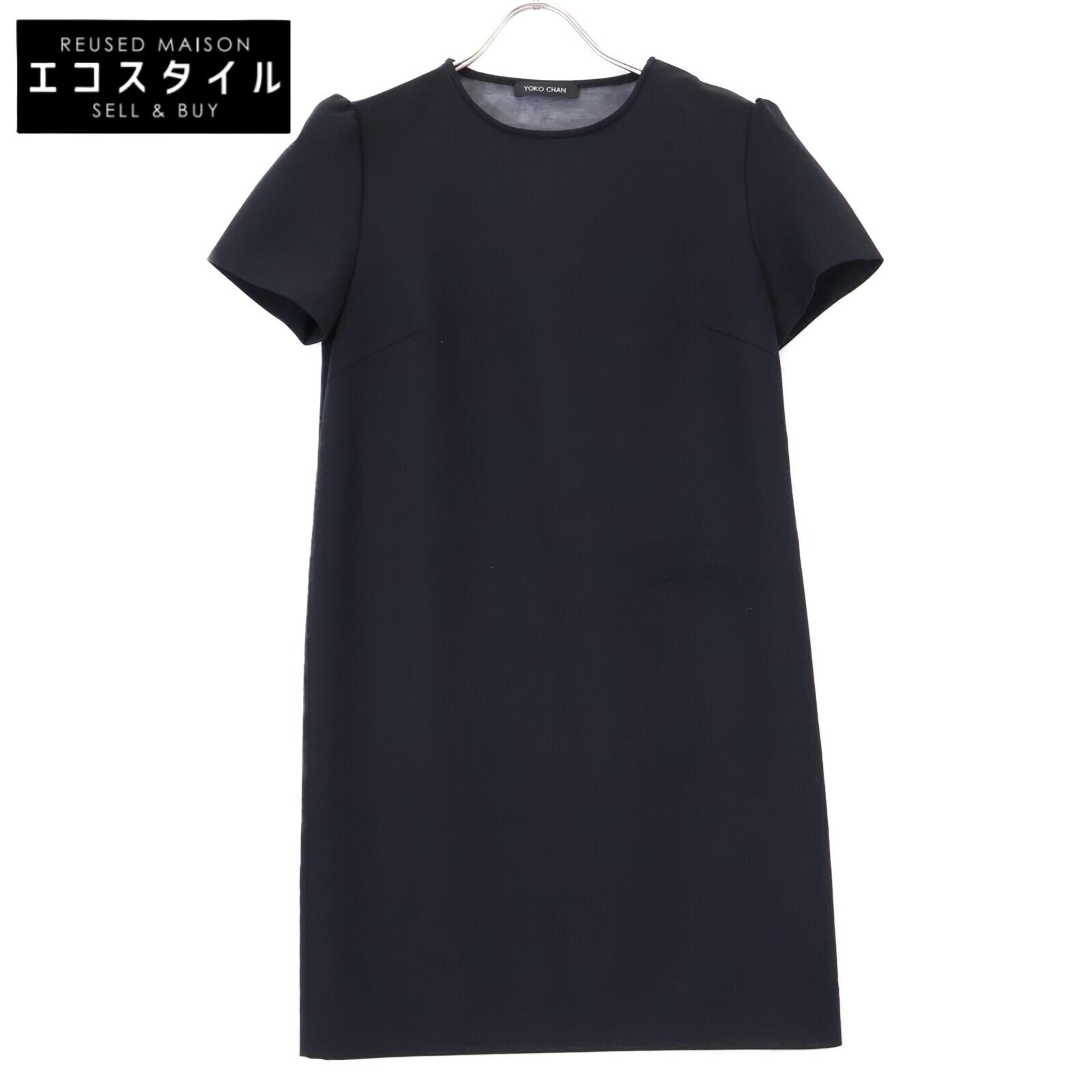 

YOKOCHAN Black Rayon Blend Yokochan Back V Organza Dress dress 36 blackUsed