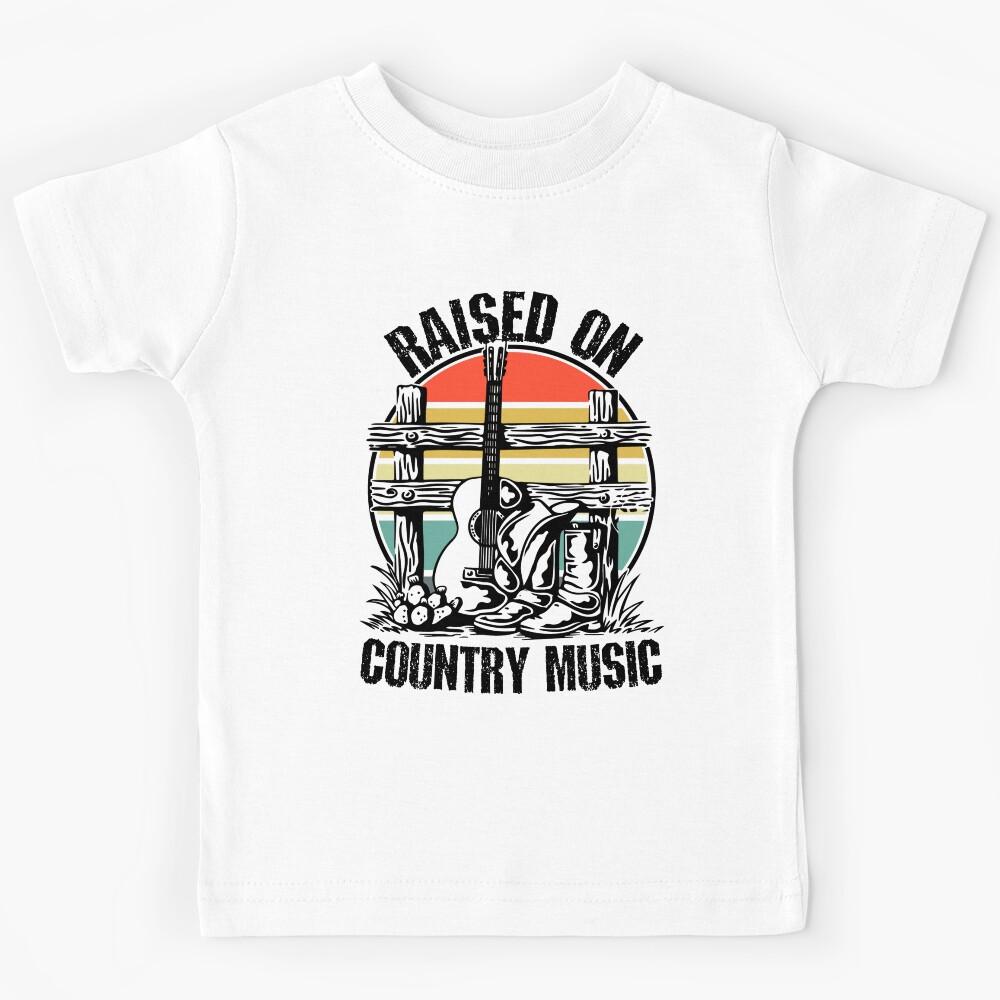 Raised on country music - vintage country lover Kids T-Shirt 150