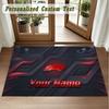 Crystal Velvet Square Rug Custom NameF1 Pattern Non Slip Home Floor Decor Rug