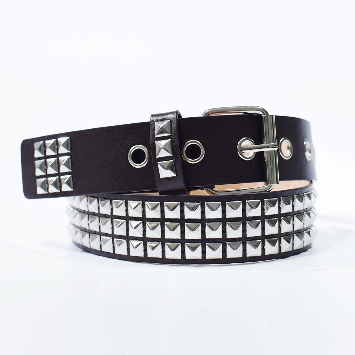 

Retro Rivet Square Beads Inlaid Belt Punk Style Gay Hip-hop Men and Women Belts with Jeans 105
