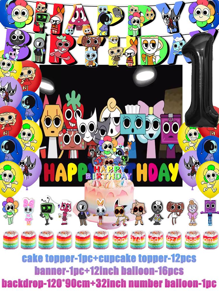 Game DANDYS World Theme Birthday Party Supplies Decoration Disposable Tableware Dandy's DIY Balloon Plate Cup Backdrop Kid Gift