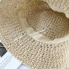Lace Bow Straw Hat Summer Women's Beach Vacation Sun Hat Foldable Sunshade Sunscreen Bucket Hat