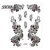 Event Makeup Tattoos Temporary Stickers, Fake Body Arm Chest Shoulder with Black Lace Flower Waterproof Pattern, Non-Irritating Art Sticker