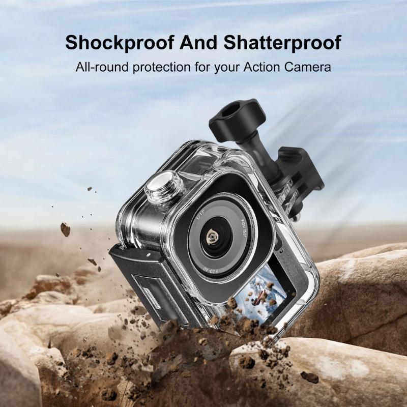 Shockproof Protective Case for Action 6 Camera Diving Shell Cover 60m Waterproof Ideal for Harsh Outdoor Environment